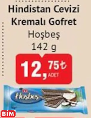 HOŞBEŞ  HİNDİSTAN CEVİZİ KREMALI GOFRET